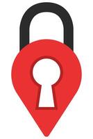 Flat icon of location privacy access isolated on white background. vector
