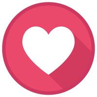 Social media like notification flat icon with heart symbol isolated on white background. vector
