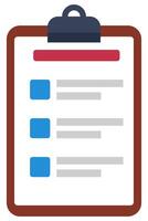 Check report icon in flat style isolated on white background. vector