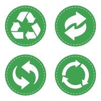 Recycle icon set isolated on white background. vector