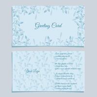 nature and soft blue color of greeting card design vector