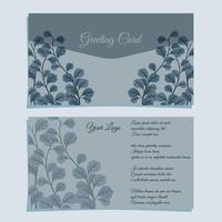 grey nature greeting card design vector