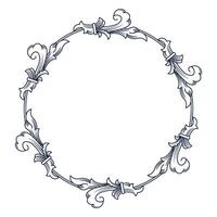 circle frame with ornamental artwork vector