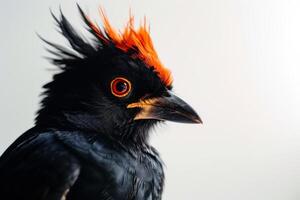Crested myna in studio isolated on white background photo