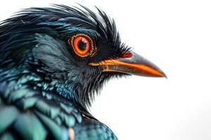 Hill myna in studio isolated on White background photo