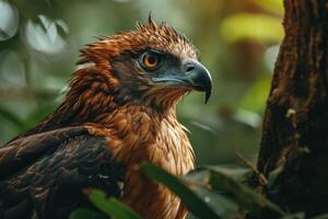 Javan Hawk Eagle bird in the natural habitat photo