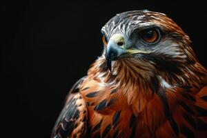 Javan Hawk Eagle bird in studio isolated on black background photo