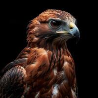 Javan Hawk Eagle bird in studio isolated on black background photo