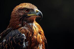 javanese hawk Eagle bird in studio isolated on black background photo
