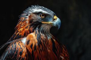 javanese hawk Eagle bird in studio isolated on black background photo
