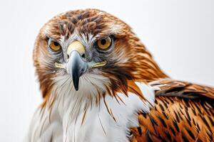 javanese hawk Eagle bird in studio isolated on white background photo