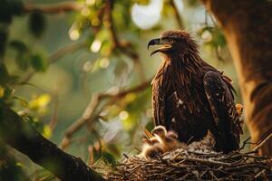 Javanese eagle bird in the natural habitat photo