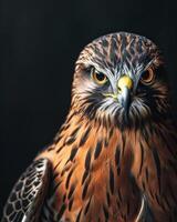 Northern Harrier Eagle bird in studio isolated on black background photo
