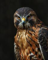 Northern Harrier Eagle bird in studio isolated on black background photo