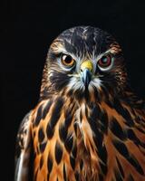 Northern Harrier Eagle bird in studio isolated on black background photo