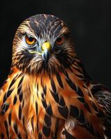 Northern Harrier Eagle bird in studio isolated on black background photo