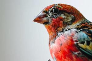 Finch bird in studio isolated on white background photo