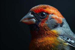 Shaft tail bird in studio isolated on black background photo