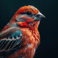 Finch bird in studio isolated on black background photo