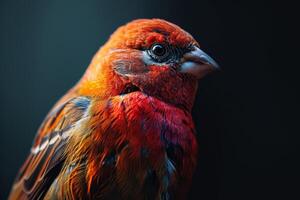Finch bird in studio isolated on black background photo
