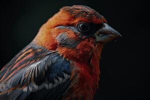 Finch bird in studio isolated on black background photo