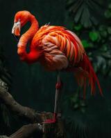 Caribbean Flamingo in the natural habitat photo