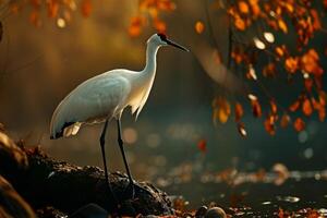Siberian Crane bird standing in the natural habitat photo