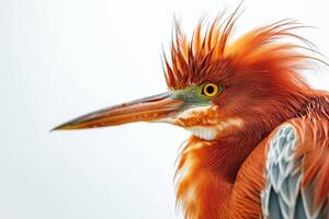 Cocoi Heron bird in studio isolated on white background photo