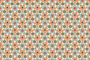 Floral geometric line shapes seamless repeat pattern vector