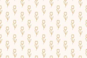Tulip outline design seamless repeat pattern vector