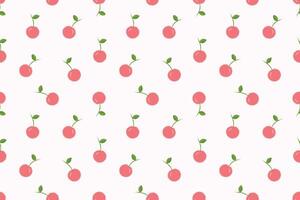 Cherry fruit cute design seamless repeat pattern vector