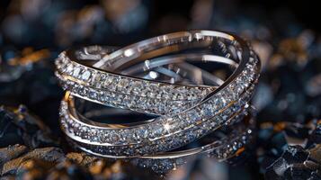 Elegant Gold Wedding Rings Displayed on Vintage Book With Soft Lighting photo