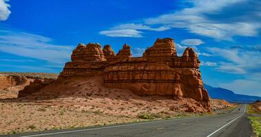 Layered geological formations of red rocks in Canyonlands National Park is in Utah near Moab. photo