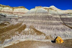 The Painted Desert on a sunny day. Diverse sedimentary rocks and clay washed out by water. Petrified Forest National Park, USA, Arizona photo