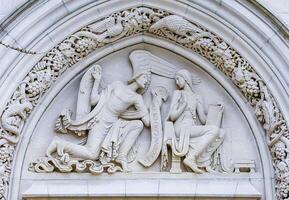 New Jersey, Princeton - November 30, 2009 Princeton University Chapel, bas-relief with an angel at Princeton University in New Jersey photo