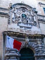 VALLETTA, MALTA - SEPTEMBER 15, 2012 Auberge of Italy bust of Grand Master Carafa della Spina photo