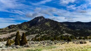 Mountain landscape, snow in the mountains in spring in Montana photo
