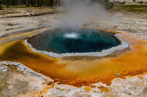 Boiling water bubbler Geyser. Active geyser with major eruptions. Yellowstone NP, Wyoming, US photo