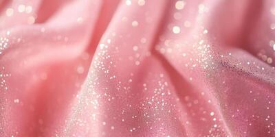 A closeup of soft pink fabric adorned with sparkles, perfect for artistic designs and creative projects photo