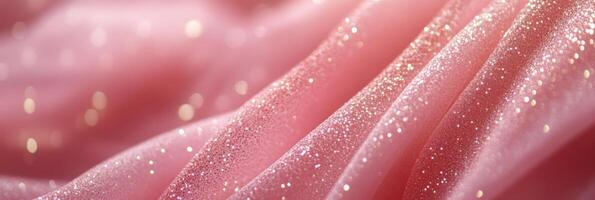 A beautifully designed pink fabric with sparkling highlights, ideal for elegant and sophisticated fashion and decor photo