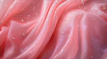 This elegant pink fabric is adorned with subtle sparkles, making it perfect for various creative projects and designs photo