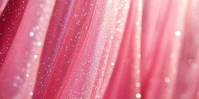 A stunning closeup of silky pink fabric embellished with glimmering sparkles, ideal for creating dreamy designs photo