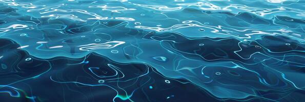 A tranquil and serene view of shimmering blue waters beautifully captures the essence of deep calmness and elegance photo