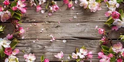 This is a breathtaking floral arrangement set against a charming rustic wooden backdrop. Its perfect for invitations, greeting cards, or any naturethemed designs you can think of photo