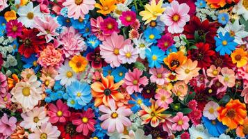 A breathtaking and stunning array of vibrant flowers creating a lively, cheerful, and colorful backdrop photo