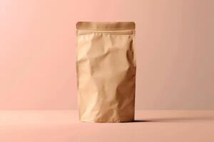 This ecofriendly brown kraft bag mockup effectively showcases your branding designs in a stylish minimalist way, ensuring a strong presentation for your innovative ideas and concepts photo