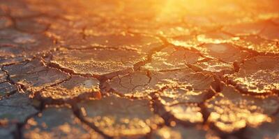 This image illustrates the severe impact of drought, showcasing cracked earth under relentless sunlight and highlighting the urgent need to address climate change and its effects on our planet photo