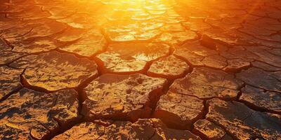 This powerful image captures a droughtstricken landscape, effectively highlighting the severe and troubling impact of climate change on our already vulnerable environment and delicate ecosystems photo
