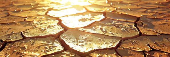 This image highlights the severe effects of prolonged drought and climate change, showing cracked earth under harsh sunlight, reminding us of the urgent global environmental challenges we face photo