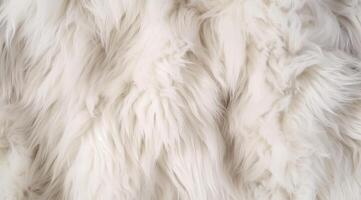 This is a closeup of a soft, luxurious white fur texture that is ideal for backgrounds in various design projects photo